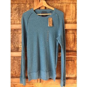 Guess Blue Heather Thermal Long Sleeve Shirt